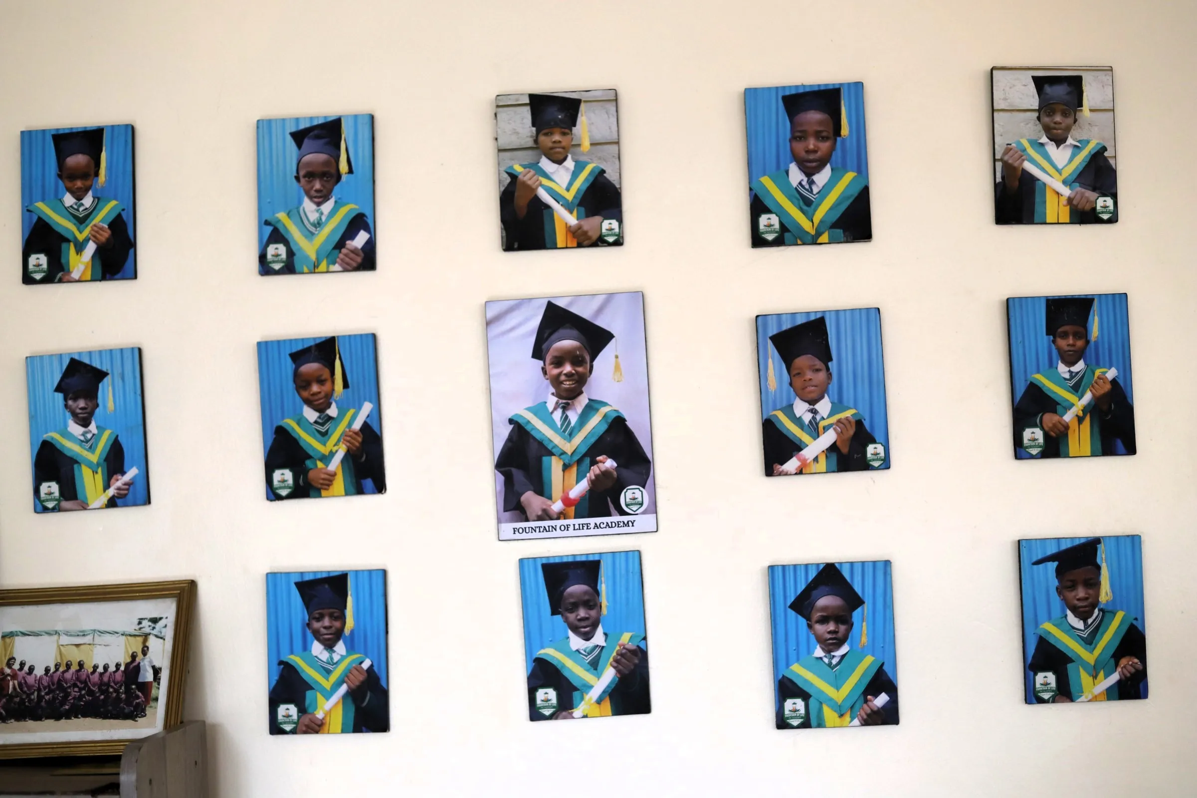 Wall of Fame showcasing children's awards and achievements